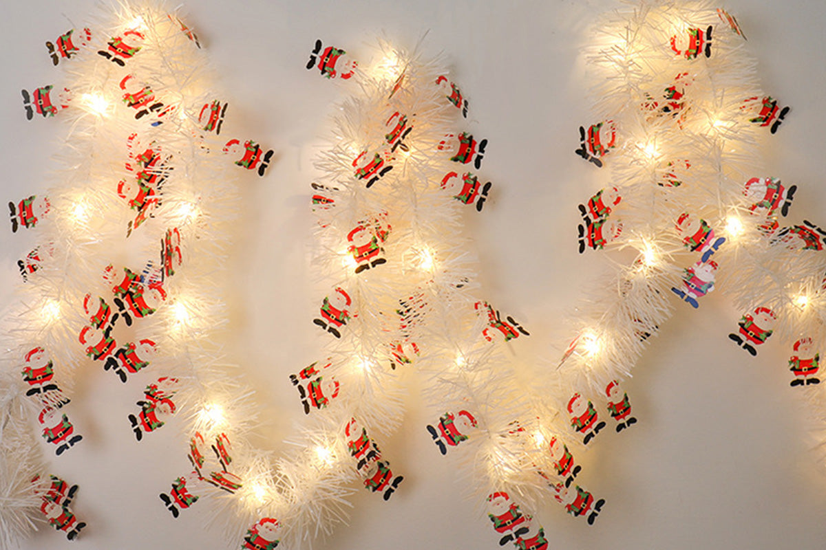 5M Christmas LED Garland with 50 Warm White Lights for Indoor Outdoor Tree Decoration