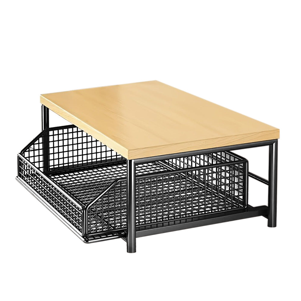 Kitchen Countertop Riser Storage Rack with Pull Out Drawer Basket