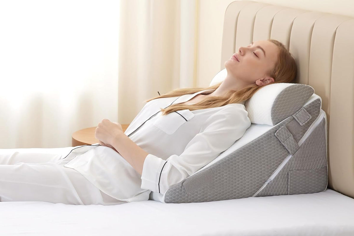 Wedge Pillow Headboard for After Surgery Adjustable Wedge Pillow for Acid Reflux Relief