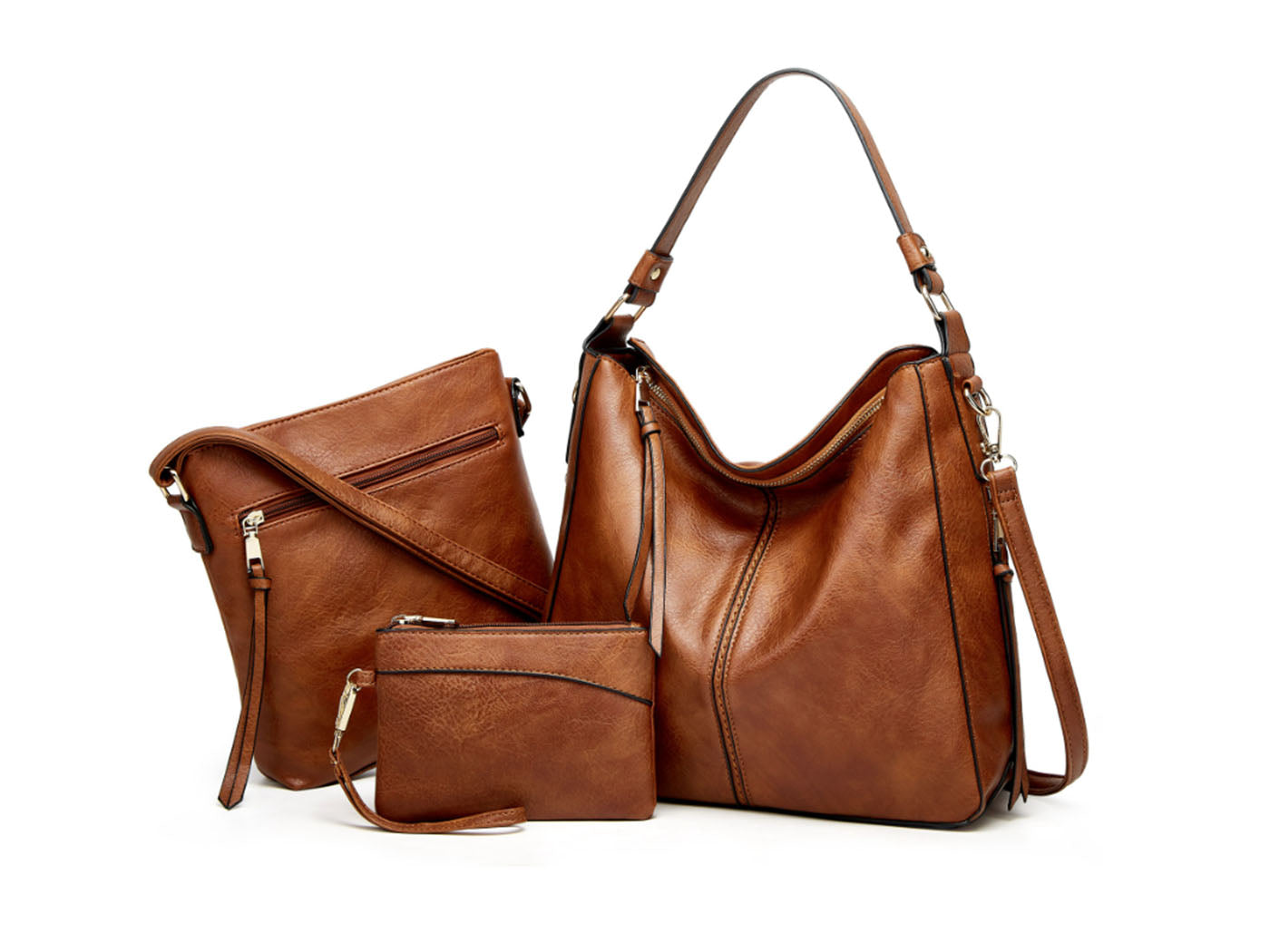 Leather Handbags Shoulder Bag and Purse Set for Women Gifts