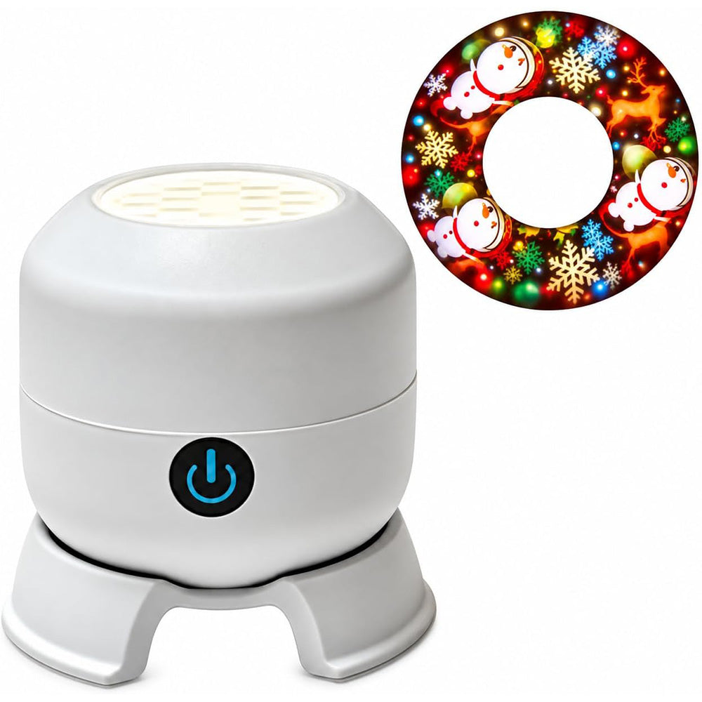 USB Rechargeable Rotating Christmas LED Projection Night Light