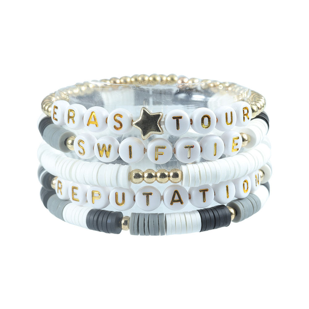 5Pcs Taylor Inspired Beaded Bracelets Fans Friendship Bracelets Gifts for Music Lovers