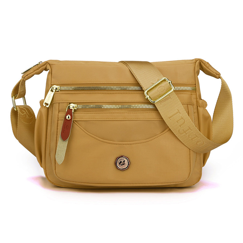 Multi-Pocket Splash-Proof Nylon Crossbody Shoulder Bag