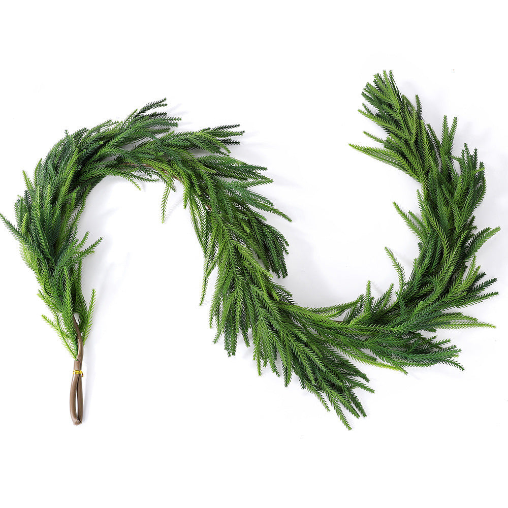 Christmas Faux Pine Garland Rattan Greenery Garland for Home Fireplace Decor