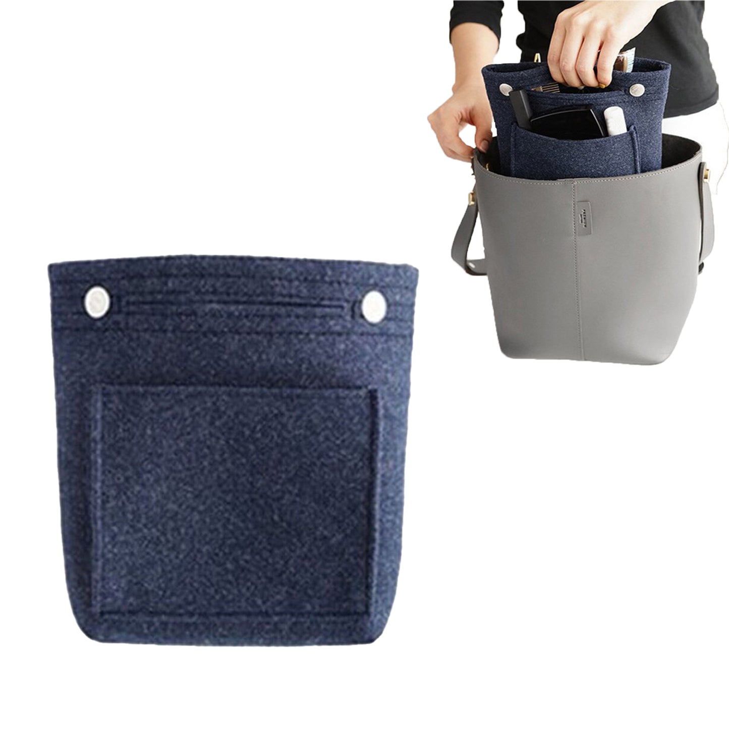 Women Felt Multi-Pocket Travel Purse Insert Bag