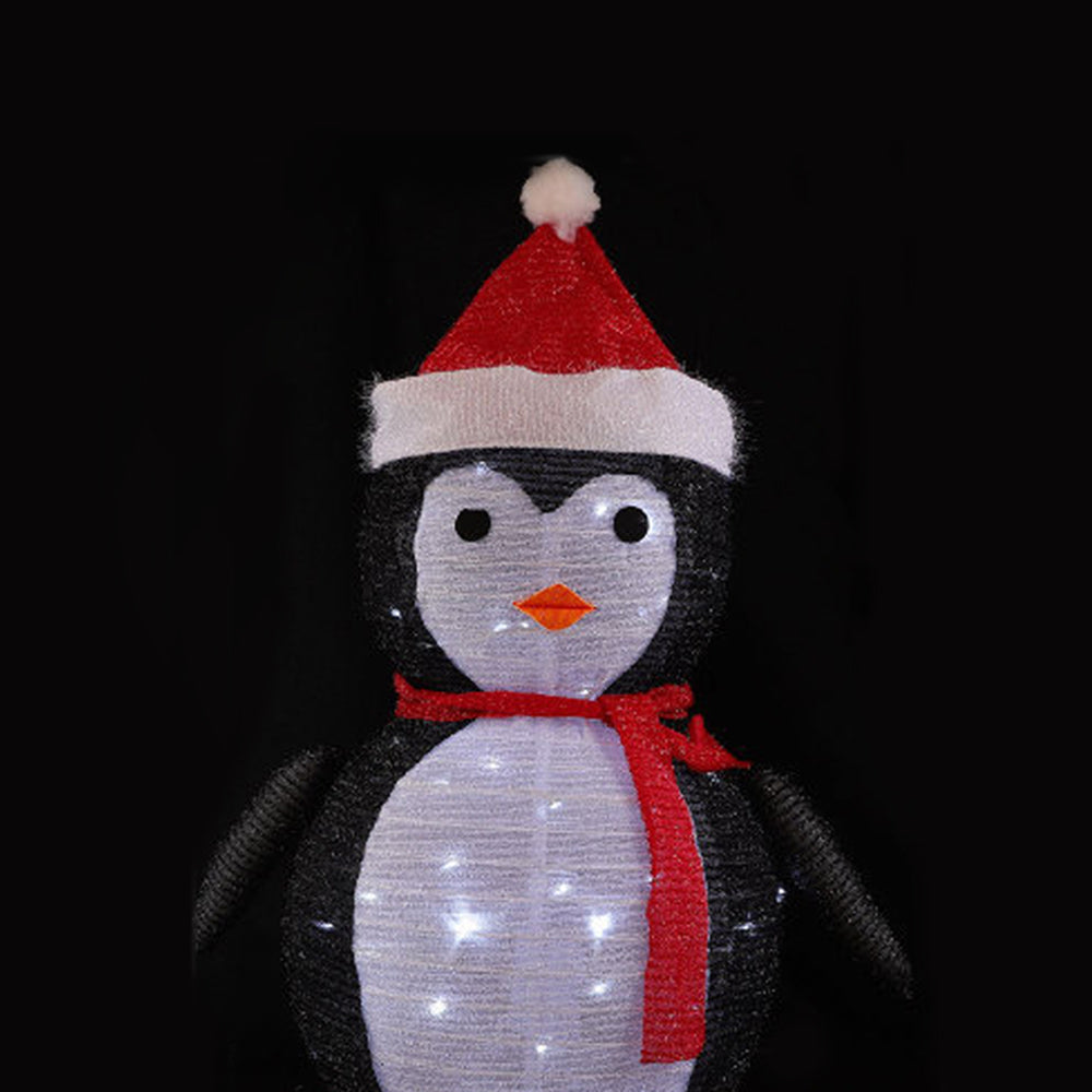 Christmas Yard Sign with Stakes Light Up Yard Sign Indoor Outdoor Decor-Penguin
