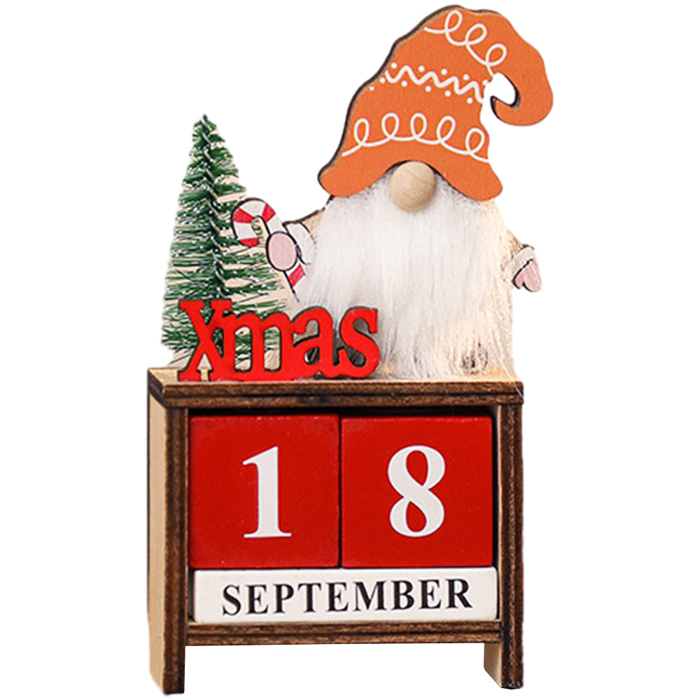 Portable Calendar Ornament Decorative Santa Design Christmas Calendar Ornament