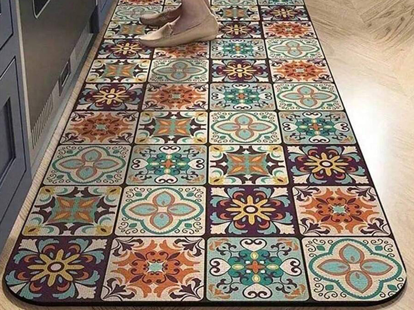 2Pcs Non-Slip Kitchen Floor Mats Set
