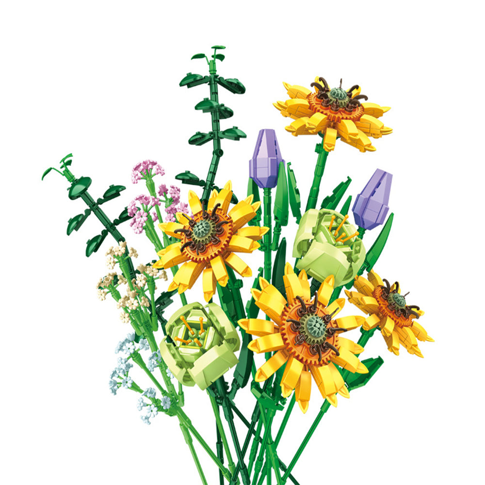 Artificial Flower Blocks Kids Building Toys DIY Bouquet Block Toys