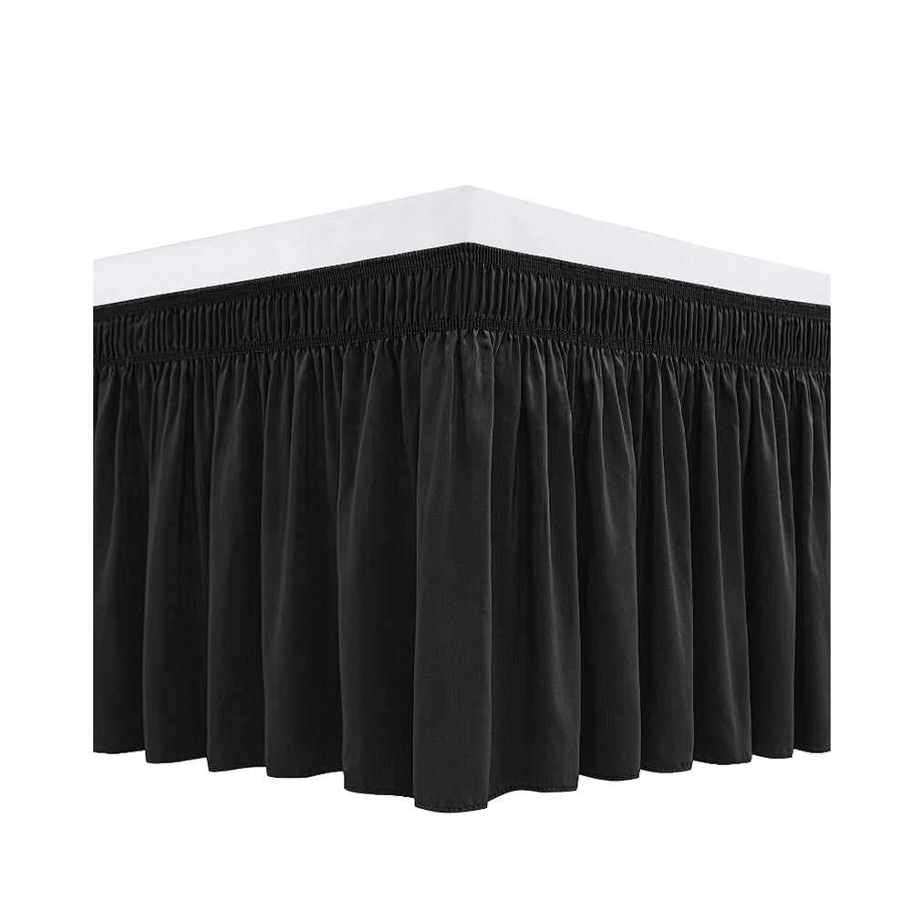 Wrap Around Dust Ruffles Bed Skirt with Adjustable Elastic Belt