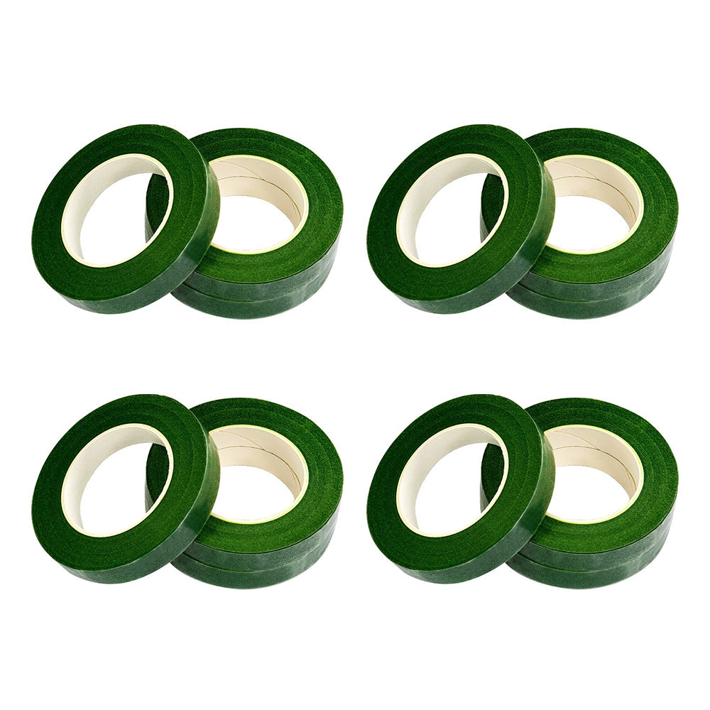 12 Pcs Green Crepe Paper Floral Tape for Bouquet Stem Wrapping and Crafts