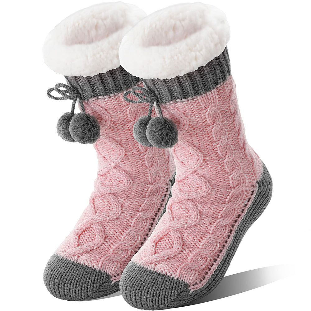 Womens Slipper Fuzzy Grips Socks Fluffy Winter Warm Thick Thermal Cozy Plush Non Slip Cabin Soft Fleece Socks