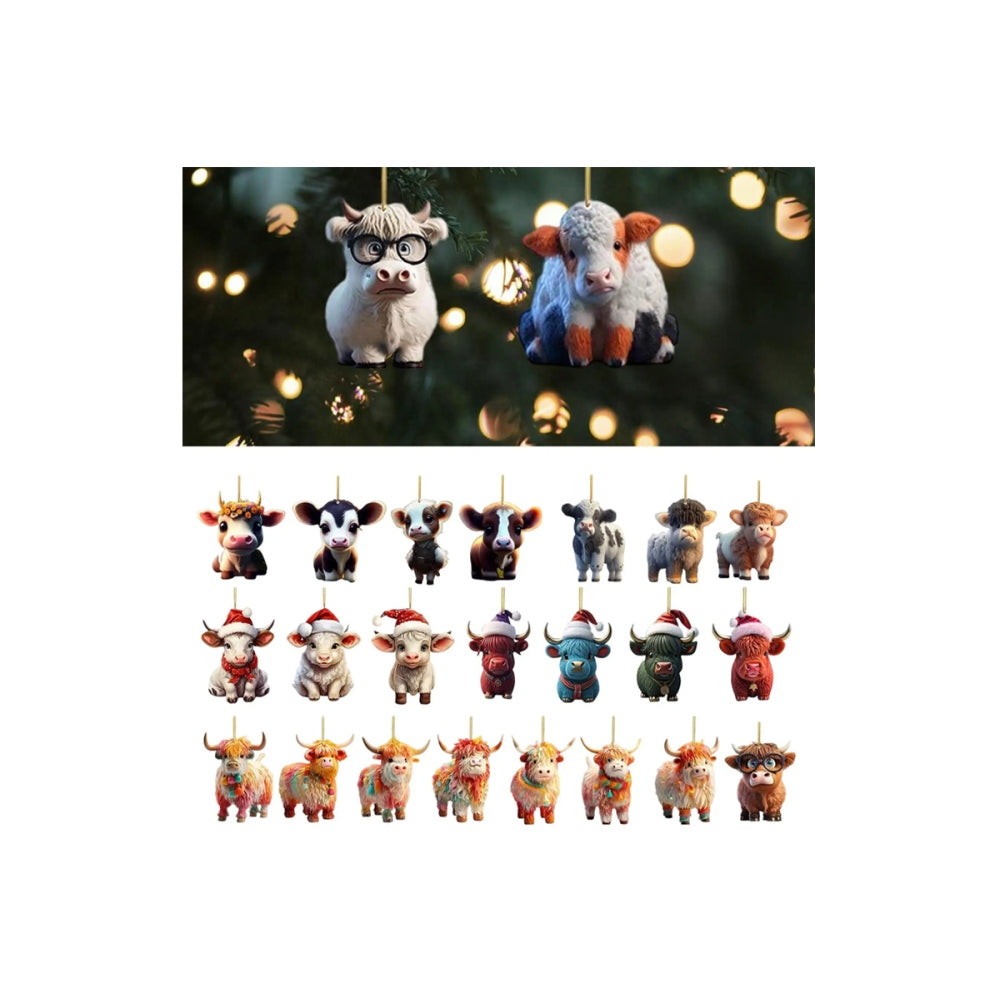 2Pcs Resin Funny Christmas Santa Claus Pendants