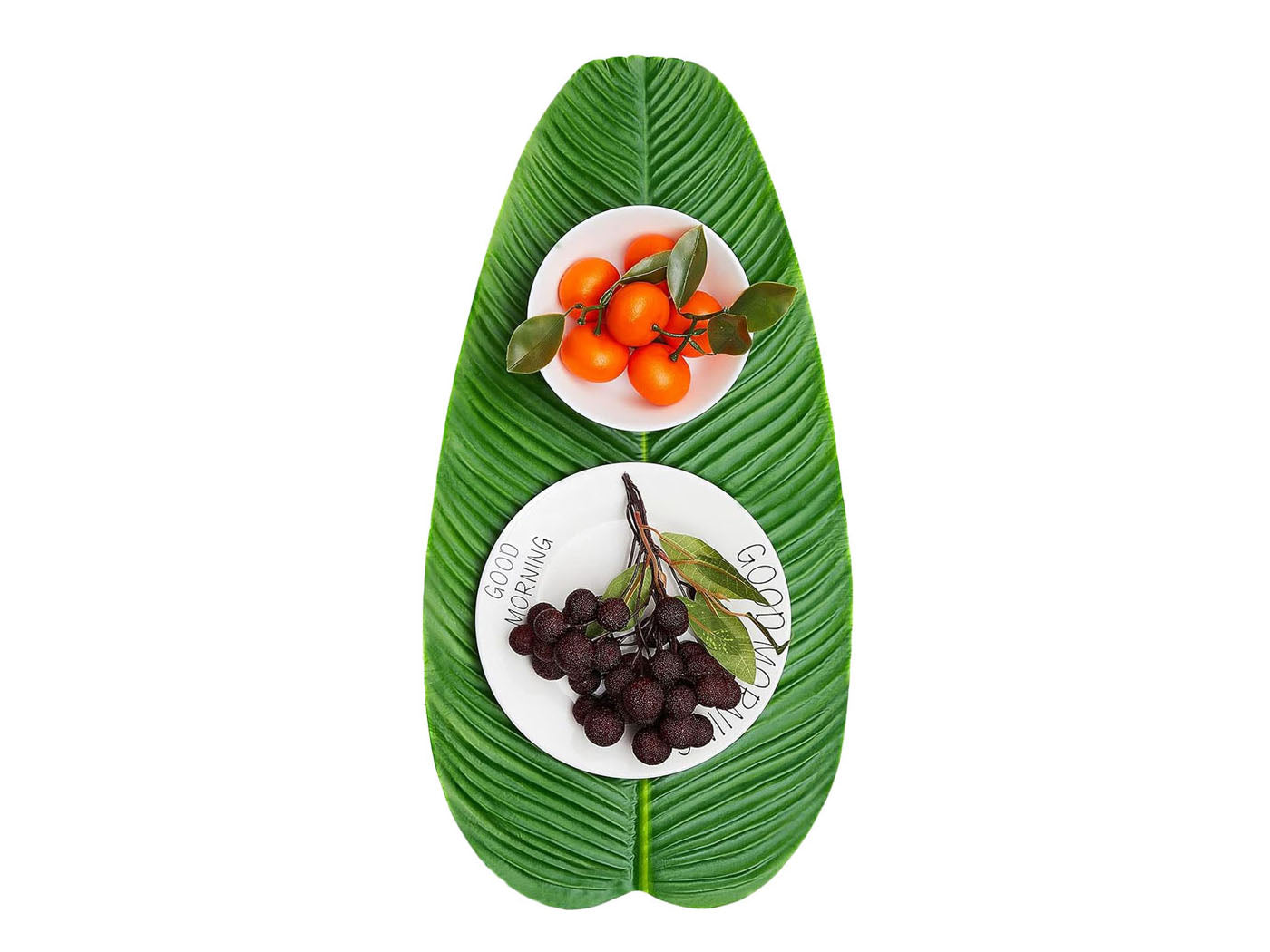 12Pcs Simulation Banana Leaf Mat Leaf Placemats Banana Leaves Placemats