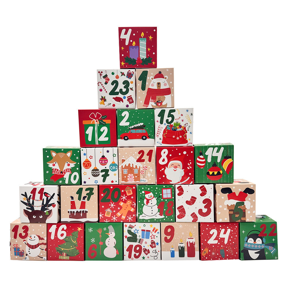 24 Pack DIY Christmas Advent Calendar Boxes 24 Days Countdown Gift Boxes