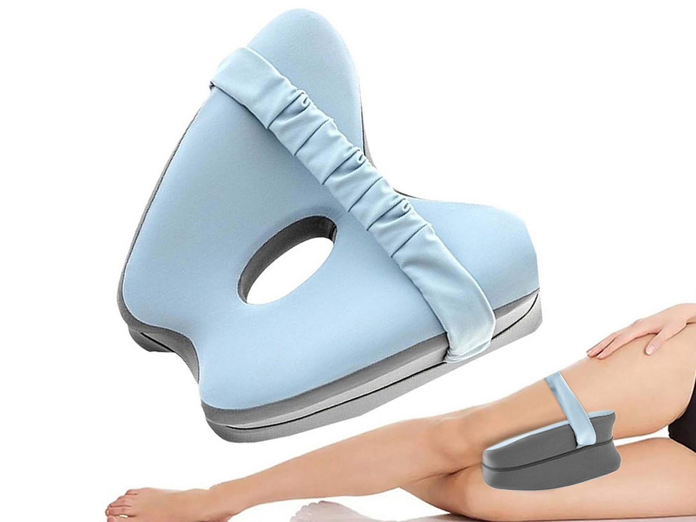 Leg Pillow for Side Sleepers Cooling Ice Fiber Fabric Knee Pillow