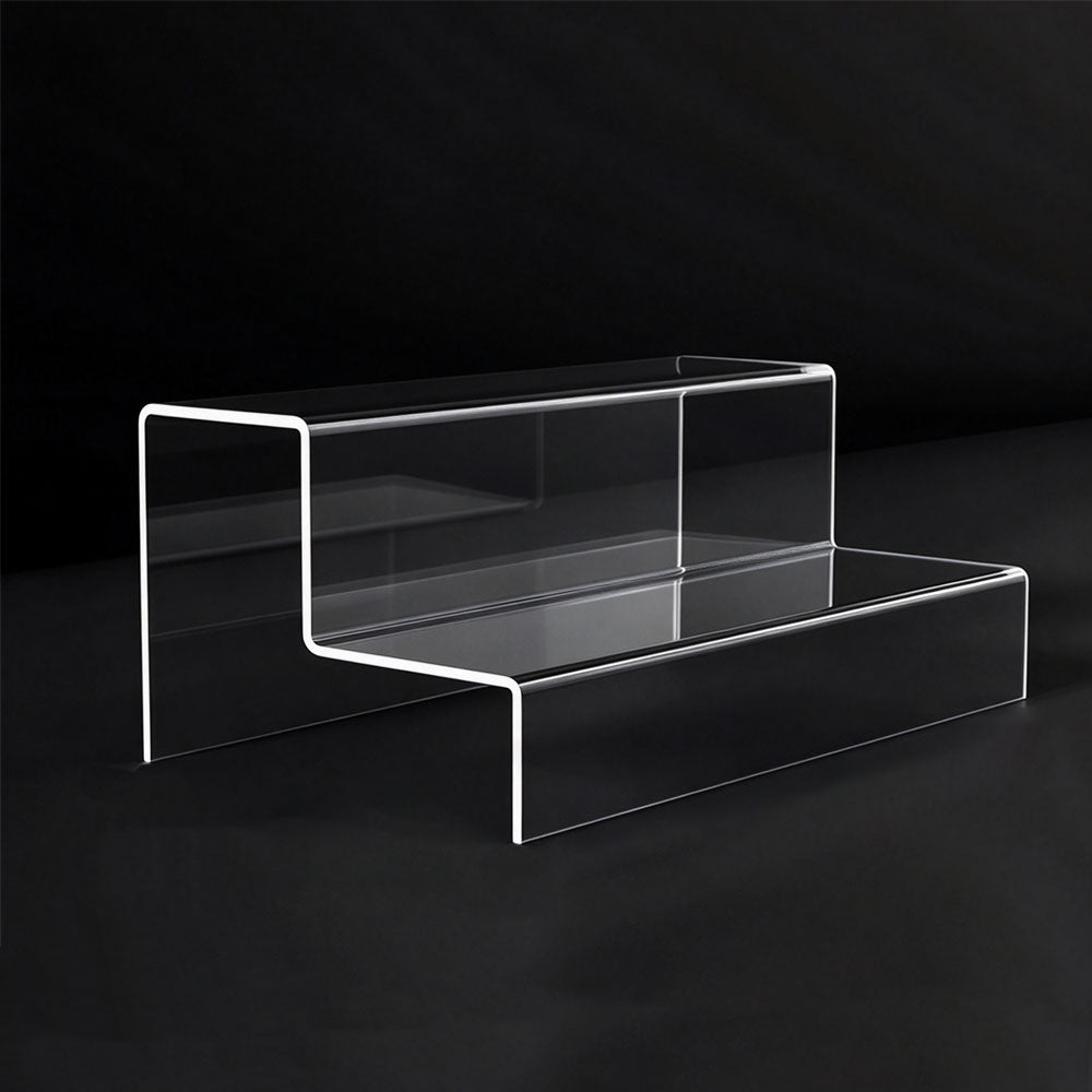 2 or 3 Tier Clear Acrylic Step Display Stand for Collectibles and Figures