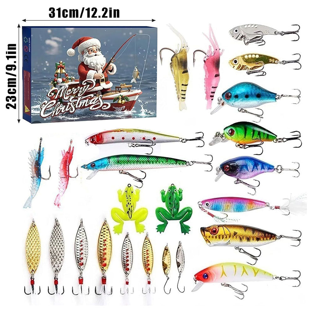 Fishing Christmas Xmas Advent Calendar Fishing Lures Set for Fishing Lover