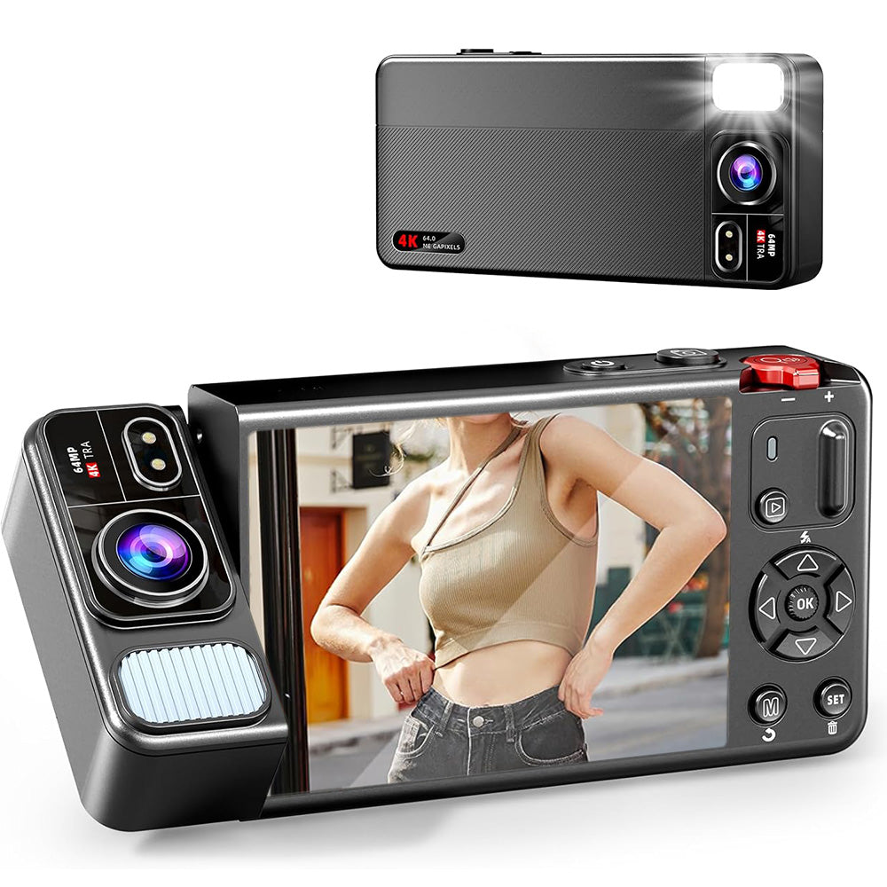 Digital Camera with 270 Degree Rotating Lens for Selfie Vlog