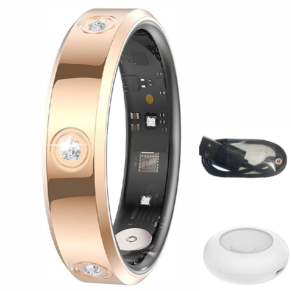 Stainless Steel Smart Ring with Charging Case