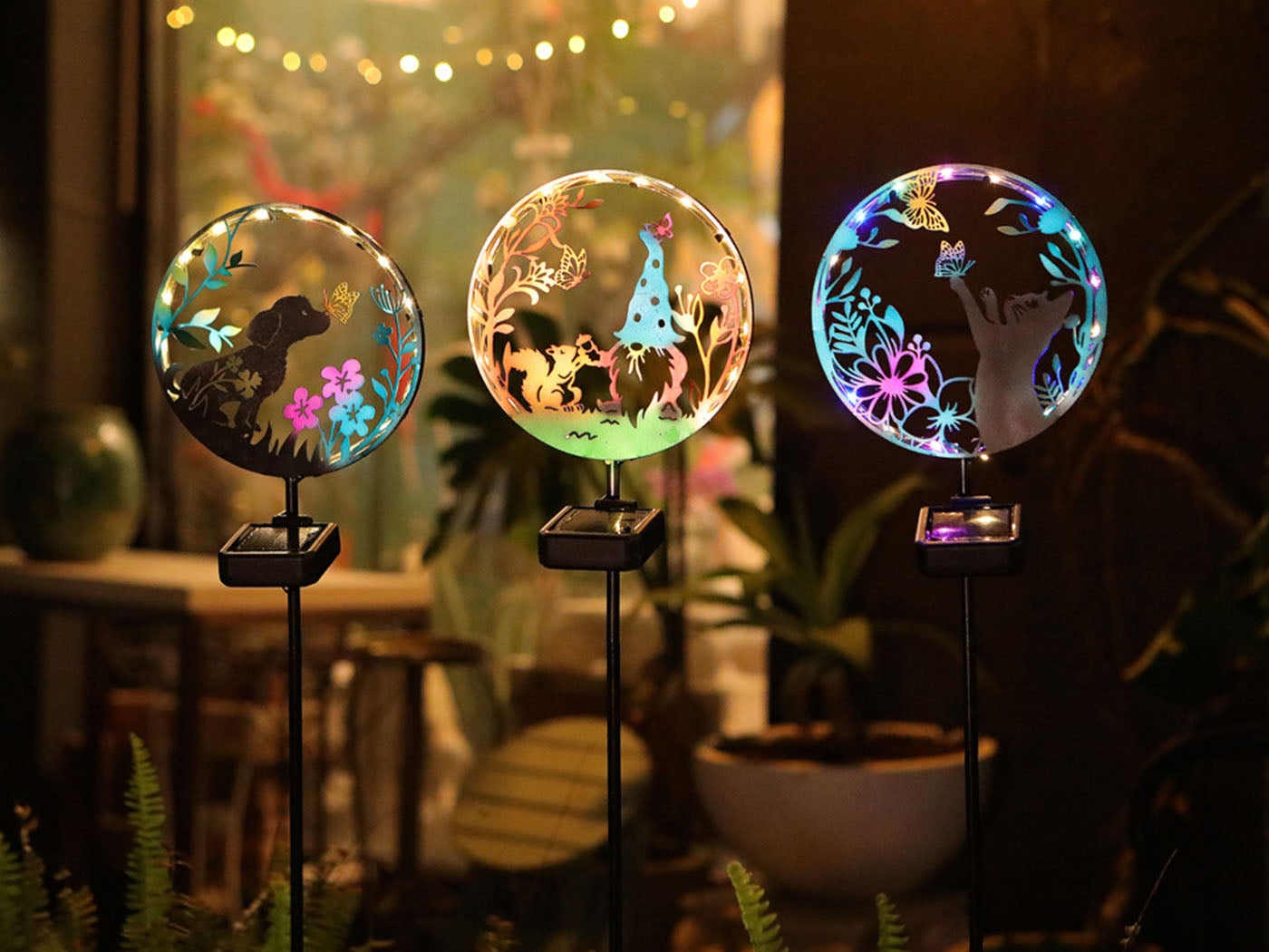 Solar Lights Solar Silhouette Light Silhouette Garden Stakes Outdoor Garden Lamp