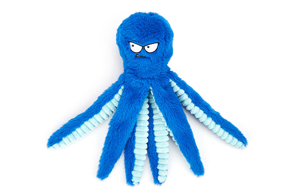 Interactive Plush Squeaky Dog Toy with Crinkle Tentacles for Medium & Large Dogs