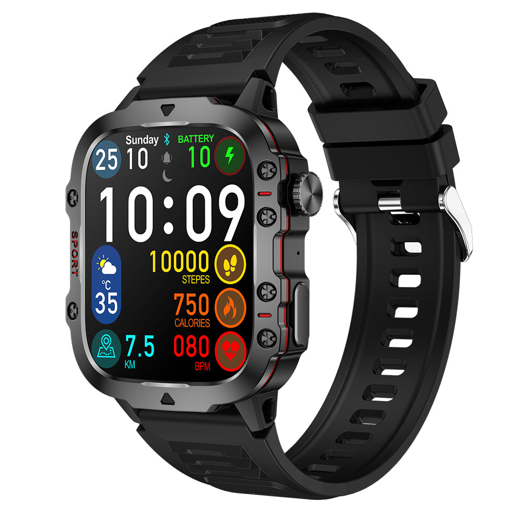1.96-Inch Smart Watch with Heart Rate Monitor Voice Assistant and 100+ Sports Modes