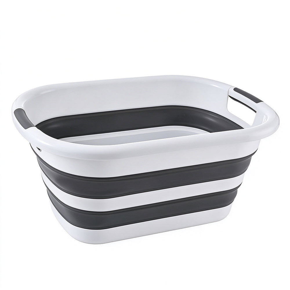 Foldable Laundry Wash Basin with Handles for Pet Bathing and Storage-M