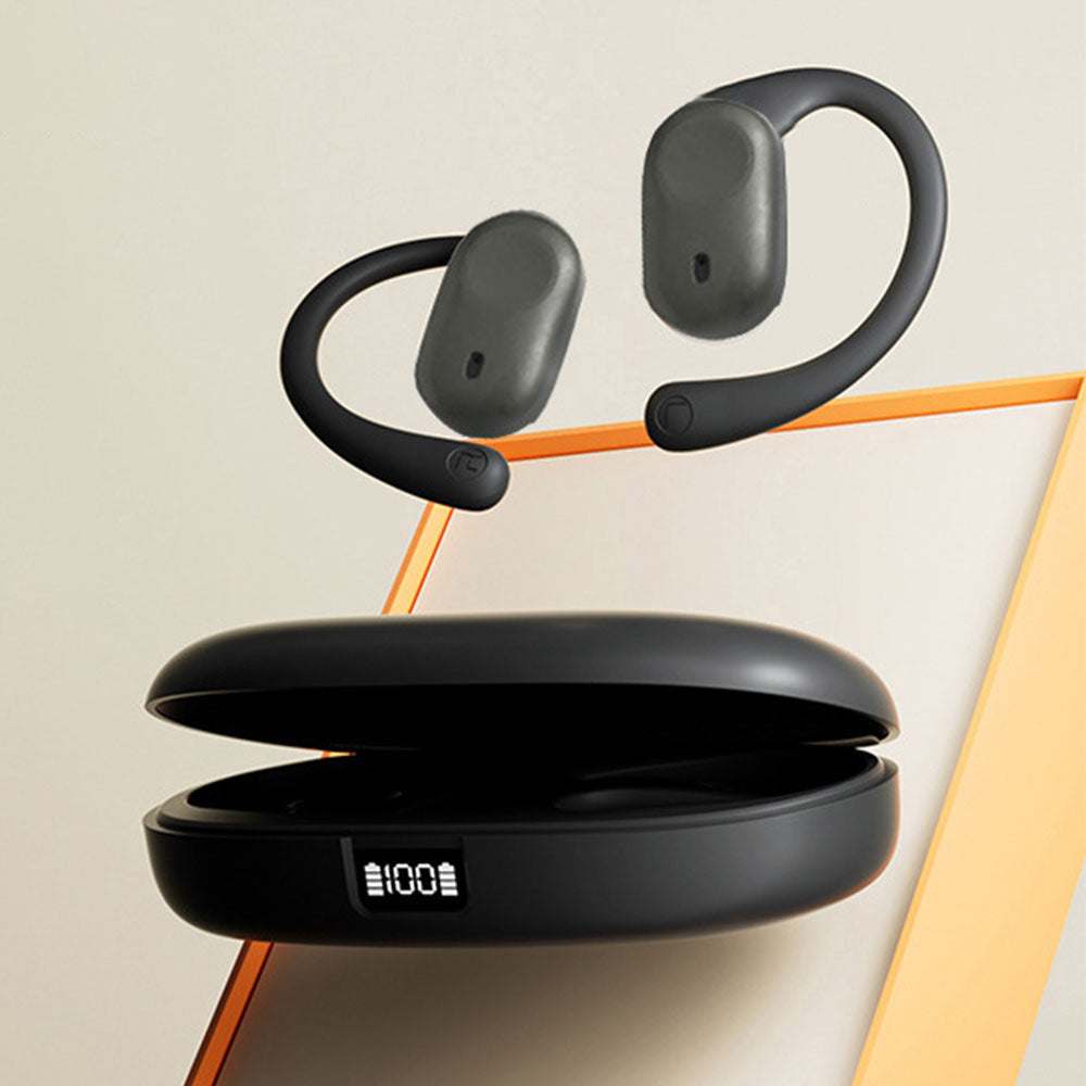 Open Ear Bluetooth Headphones with Noise Cancellation and LED Display Charging Case