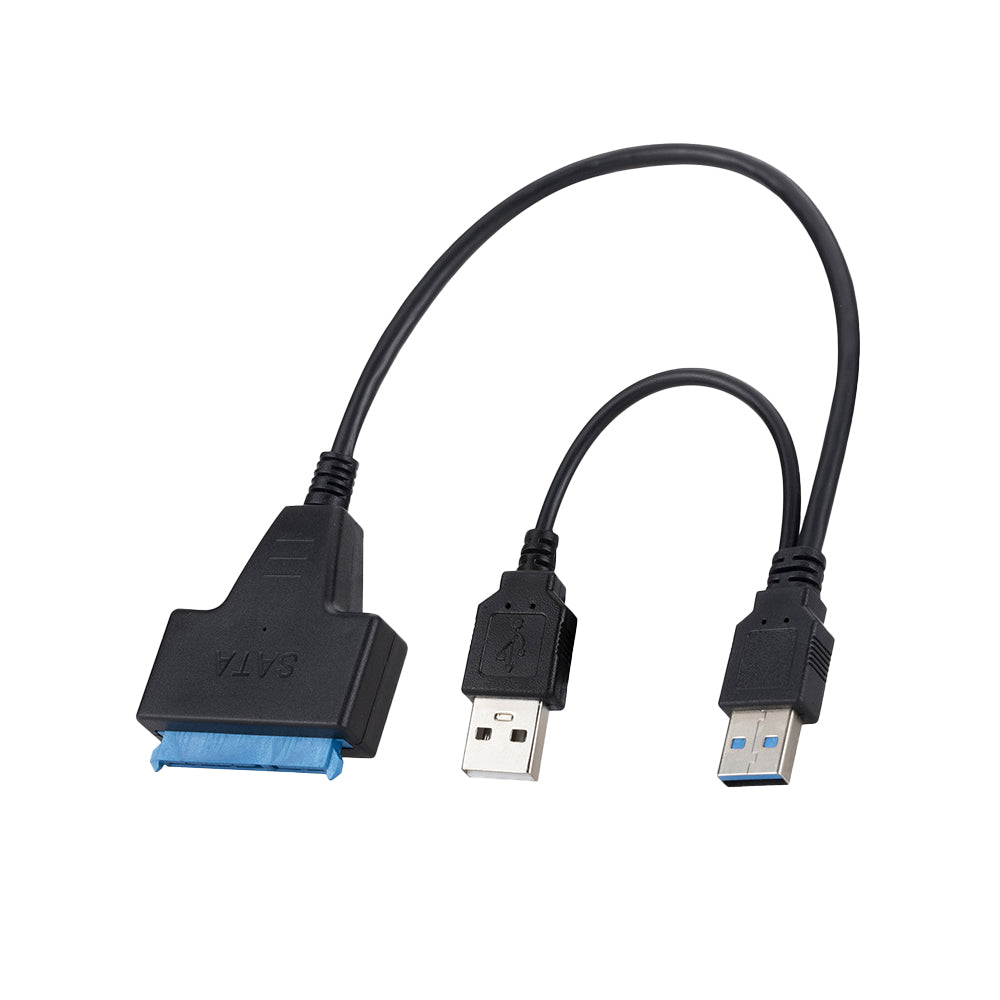 USB 3.0 to SATA Hard Drive Adapter Cable for 2.5/3.5 inch SSD and HDD Dual USB
