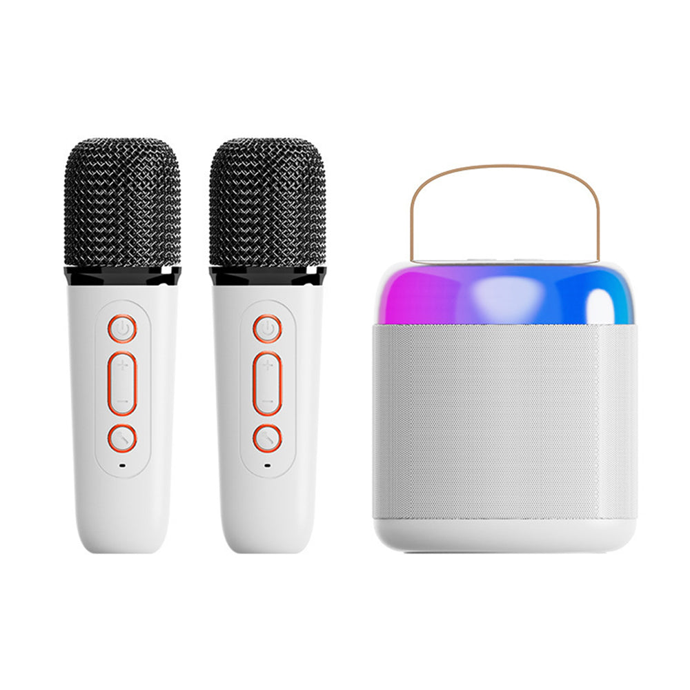 Dual Microphones Portable Mini Karaoke Machine with 2 Wireless Microphones