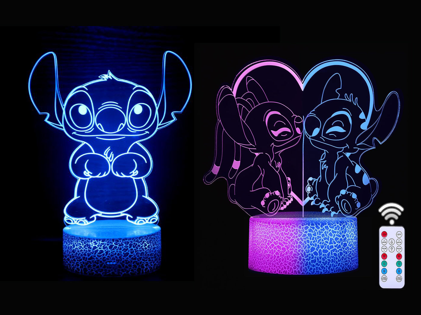 Stitch Inspired Acrylic Night Light 3D Illusion led Desk lamp