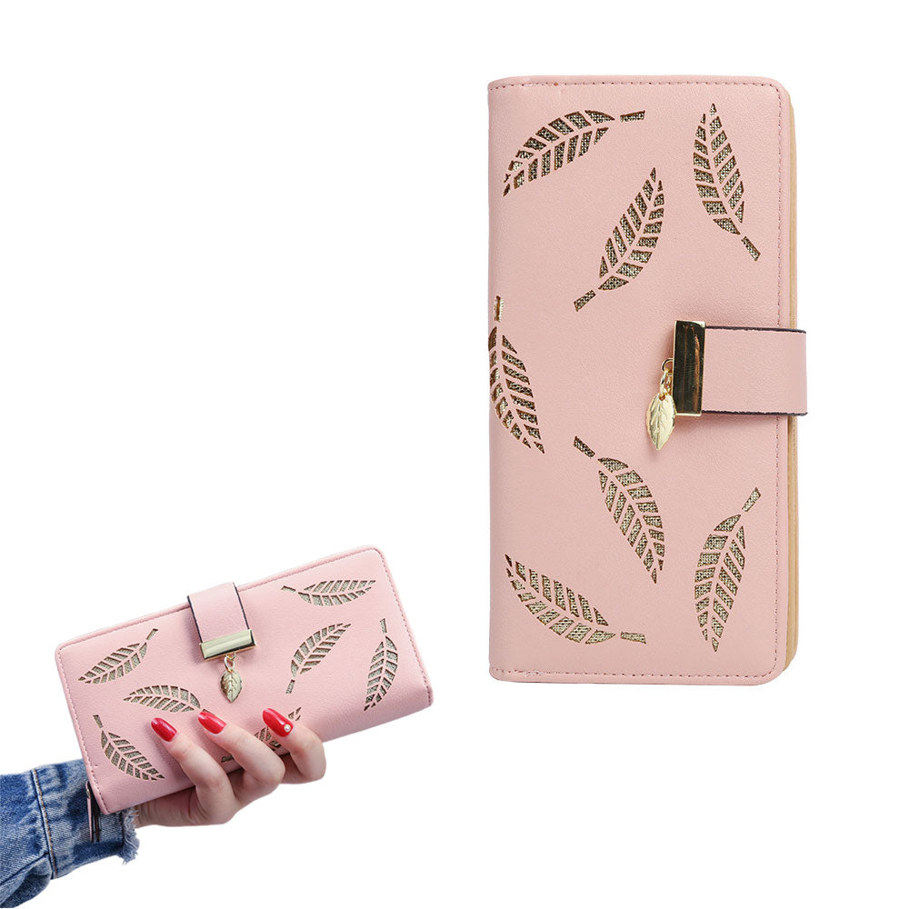 Long PU Travel Wallet Card Holder Phone Clutch Purse