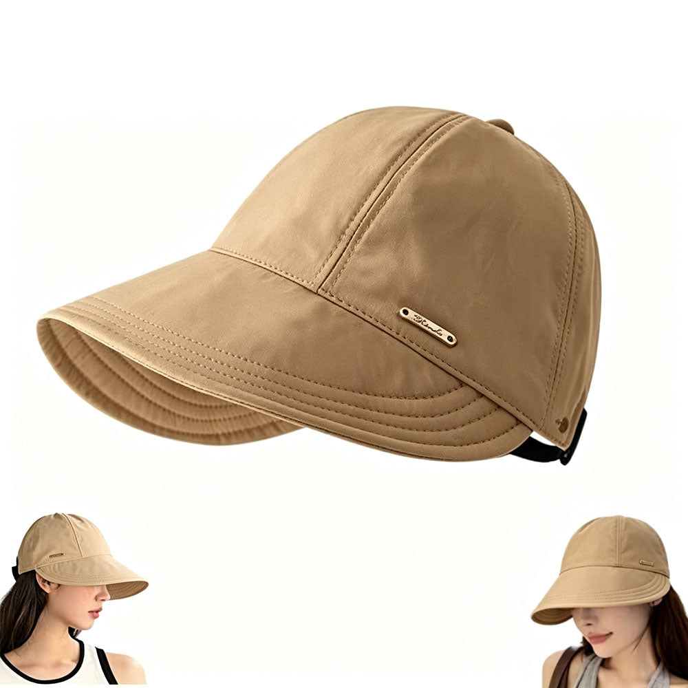 Wide Brim Quick Dry Foldable Sun Hat with Ponytail Opening and Hook
