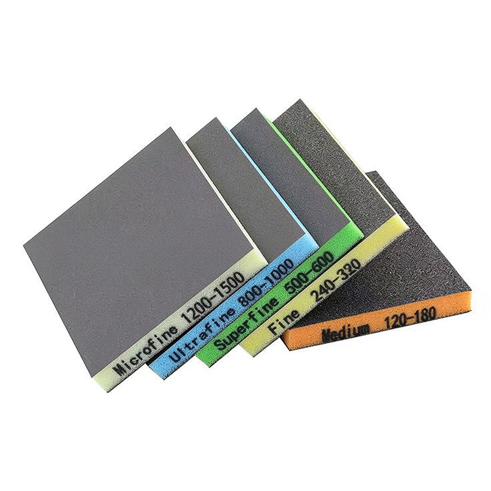 5 Pcs Double-Sided Flexible Sponge Sanding Pads in 5 Grits for Crafts