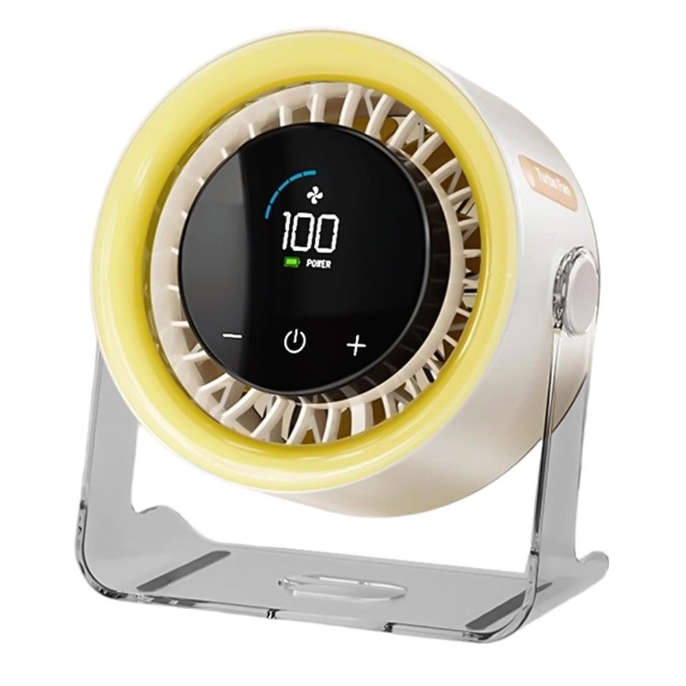 USB Rechargeable Desk Fan with 100 Speeds Display and 120 Degree Rotation
