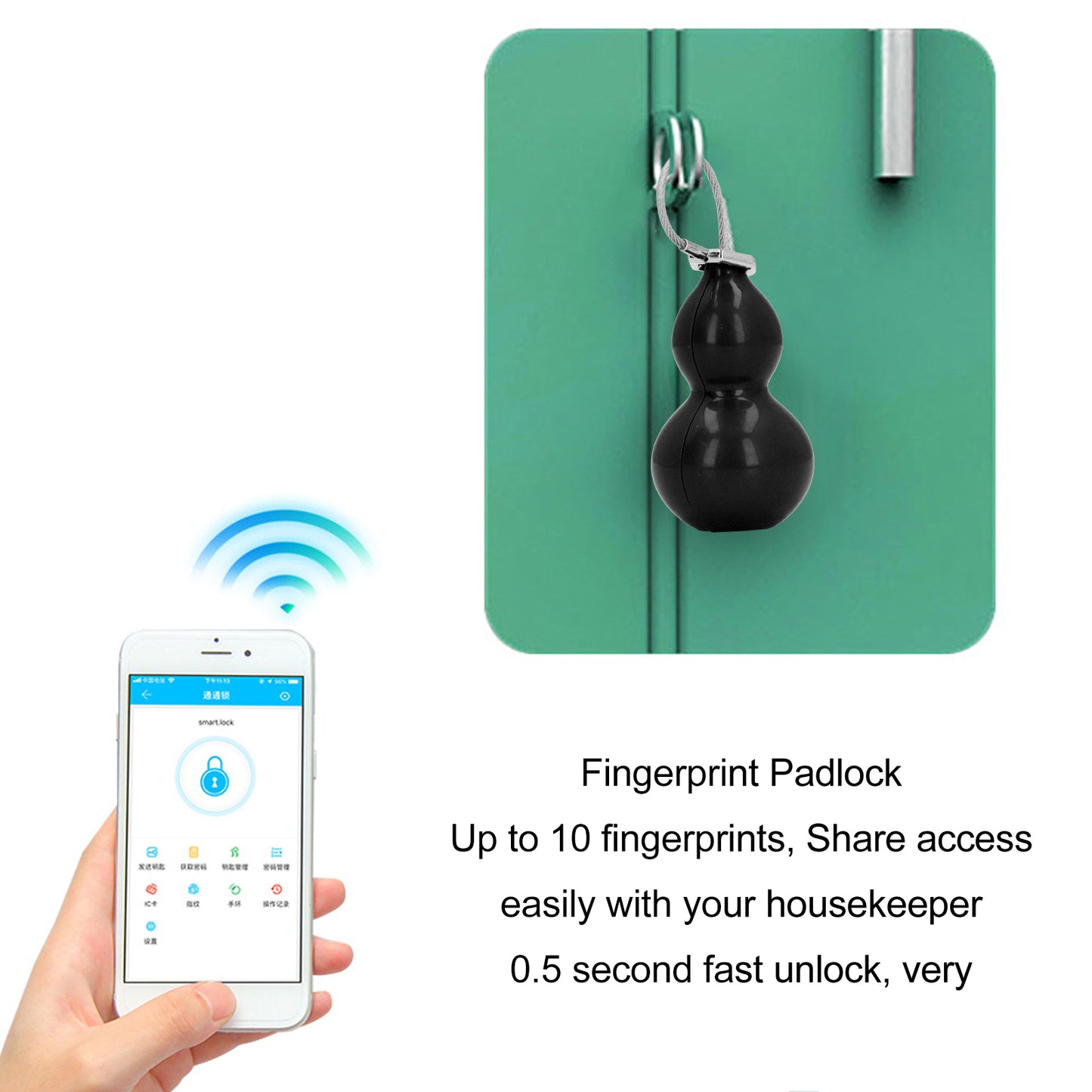 Waterproof USB Rechargeable Fingerprint Padlock for Tuya App for Door Luggage Suitcase Backpack