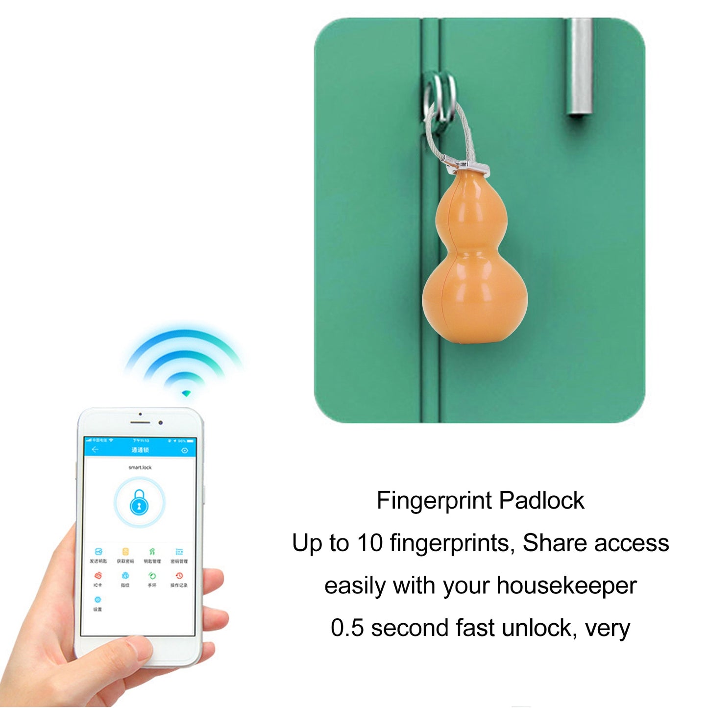 Waterproof USB Rechargeable Fingerprint Padlock for Tuya App for Door Luggage Suitcase Backpack