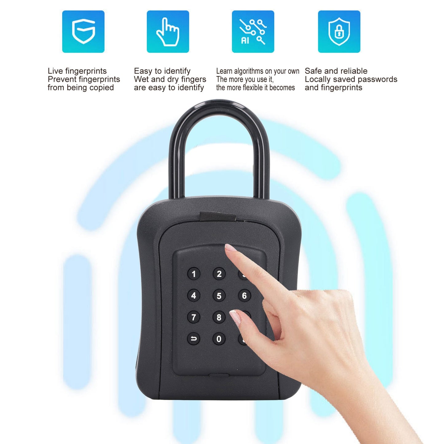 Waterproof Key Lock Box Six Digit Password Wall Mounted Combination Keyboard Storage Box