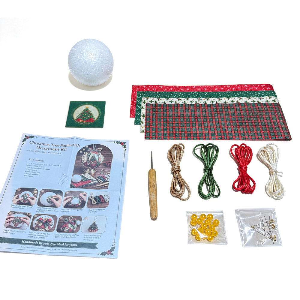 Adult Christmas Patchwork Ball DIY Ornament Craft Kit