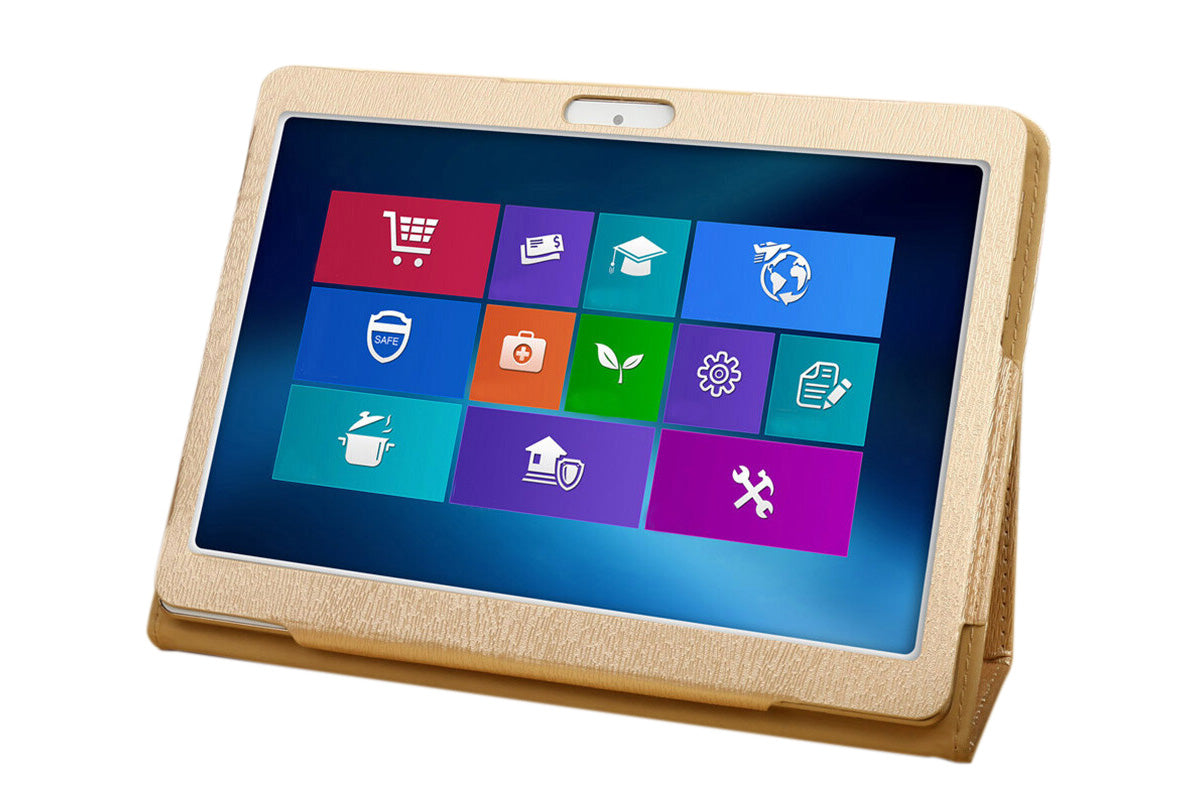 Universal 10 10.1 Inch Android Tablet Case Rotatable Multiple Viewing Stand Case-Blue