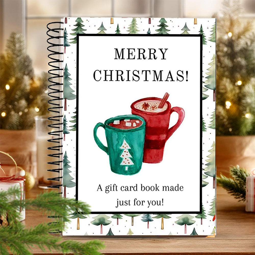 Christmas Gift Card Book 38 Pages Spiral Bound Holder Holiday Keepsake