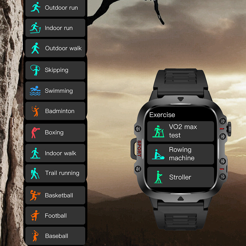 1.96-Inch Smart Watch with Heart Rate Monitor Voice Assistant and 100+ Sports Modes