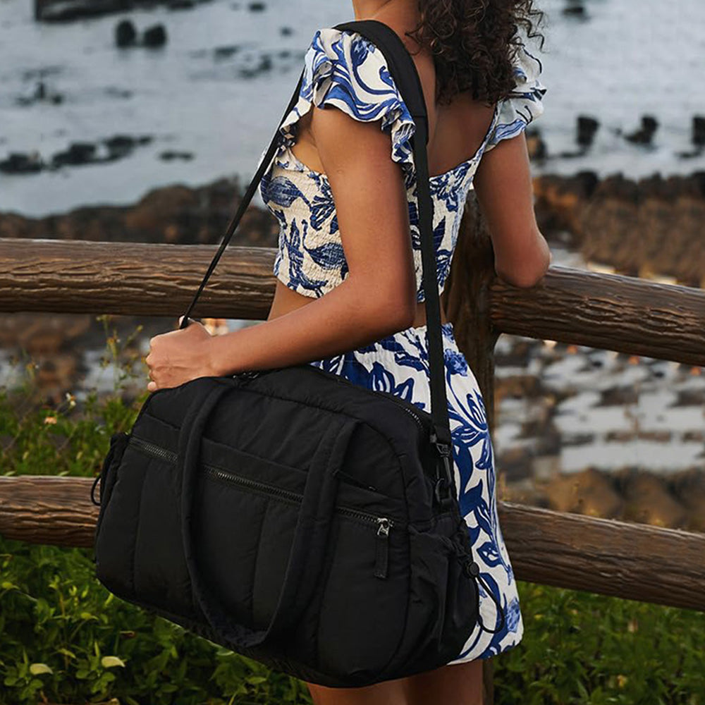 Womens Travel Gym Duffle Bag with Wet Pocket Carry-On Weekender