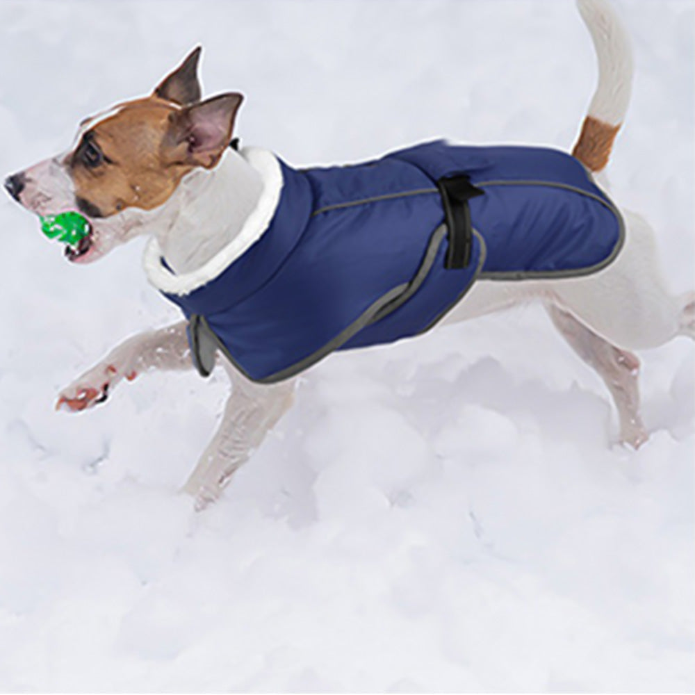 Winter Dog Coat-Waterproof Cold Weather Jacket for Small Large Breeds-Navy