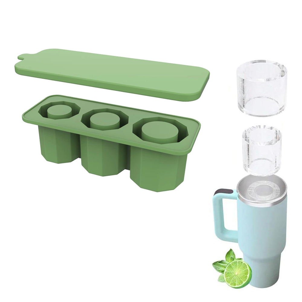 Ice Cube Tray for Stanley 30-40 Oz Tumbler Cup Silicone Ice Mold Maker with Lid