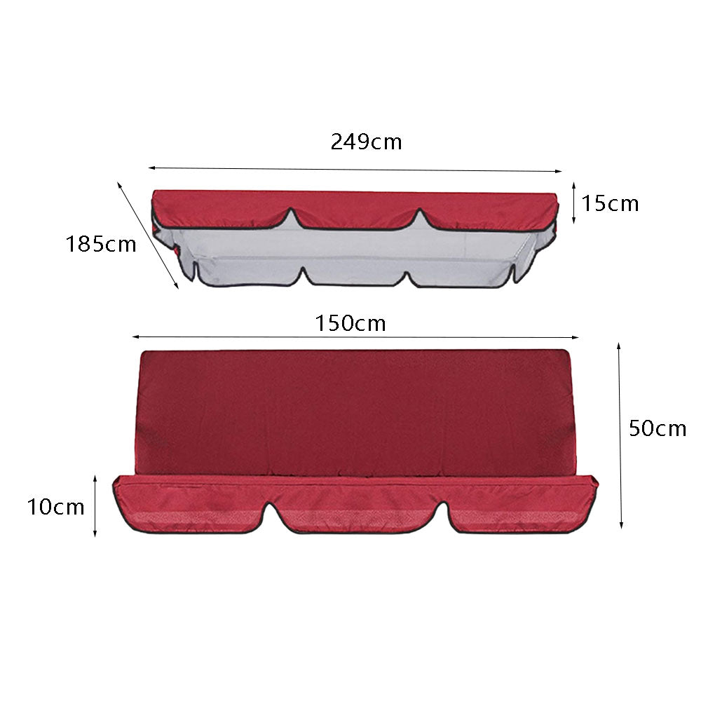 Waterproof Swing Canopy Replacement Swing Seat Sun Shade Cover with Seat Cover