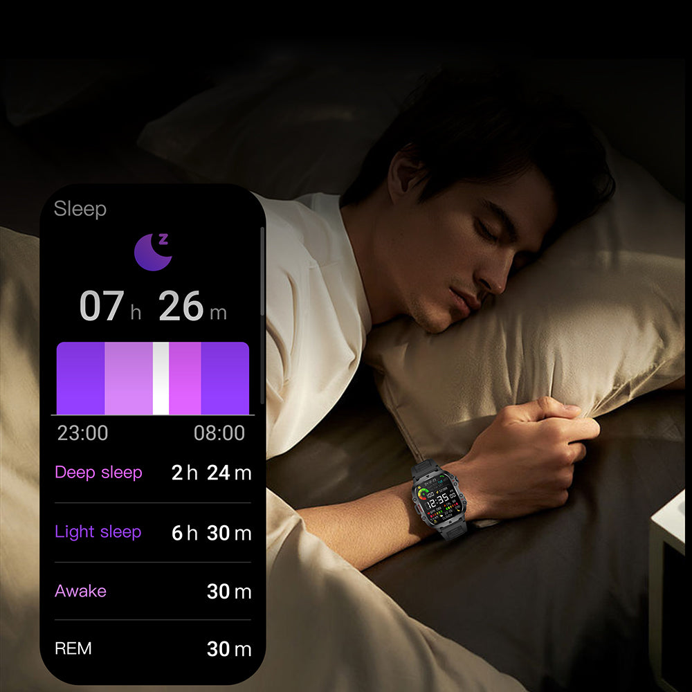 1.96-Inch Smart Watch with Heart Rate Monitor Voice Assistant and 100+ Sports Modes