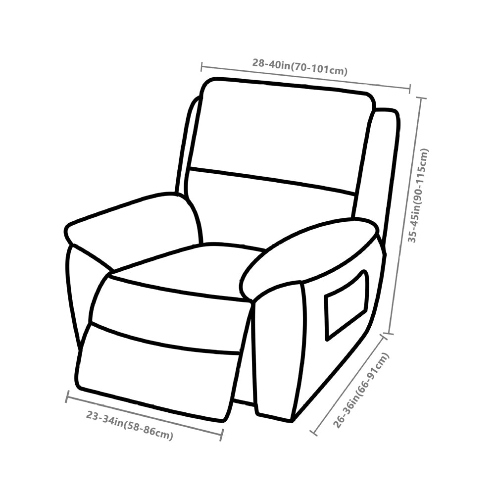 4 Pieces Set Printed Recliner Chair Cover