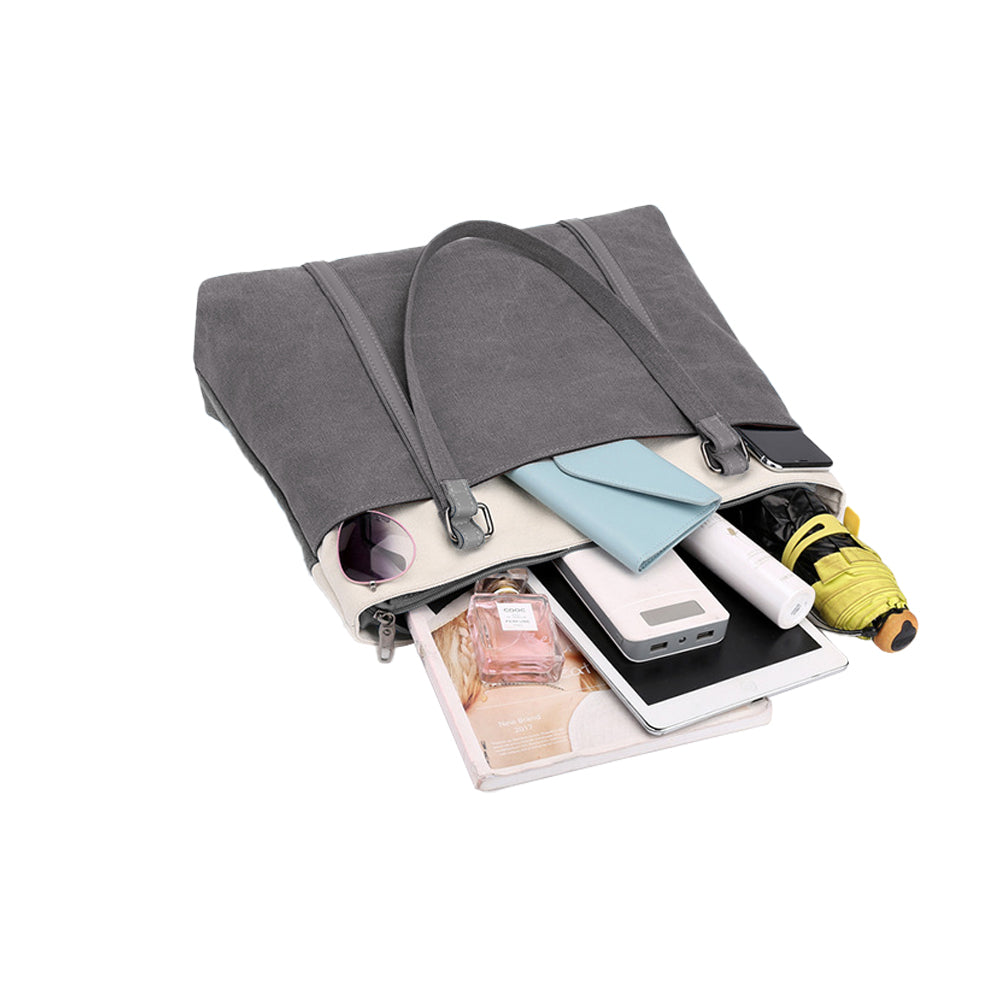 Women Laptop Tote Bag Canvas Handbag 15.6 Inch Work Shoulder Bag